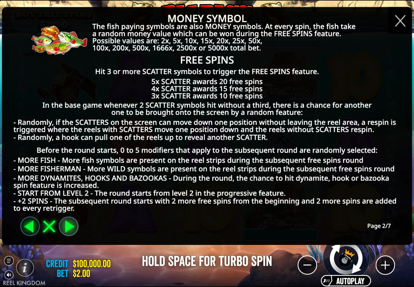 Big Bass Splash modifier help in the original client